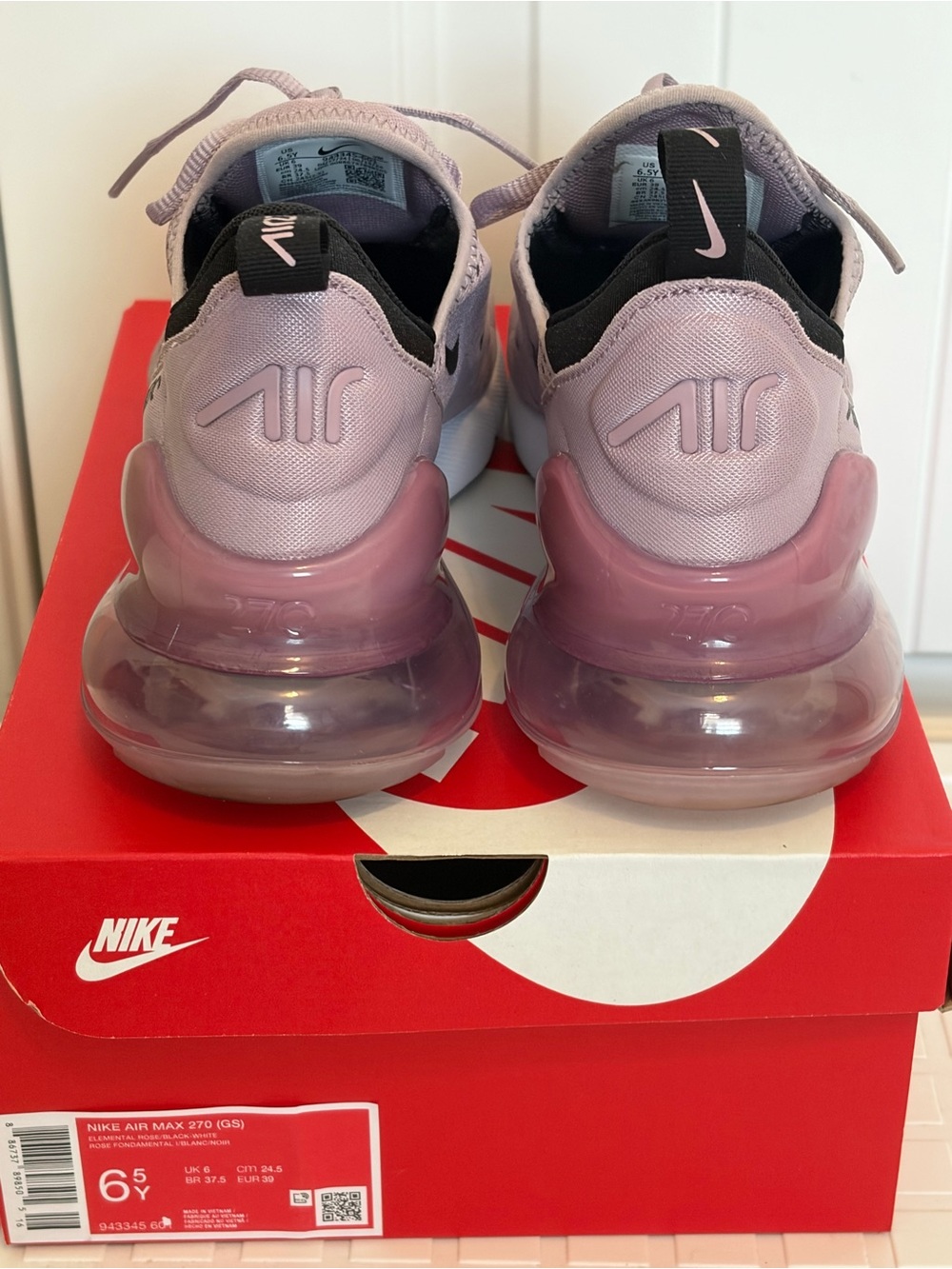Nike Air Max 270 Sneakers Shoe size 6.5Y / 8W elemental rose worn 2x! - Picture 2 of 8
